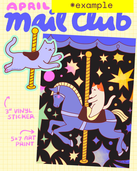 Sticker & Art Print Animal Themed Monthly Snail Mail Club Subscription