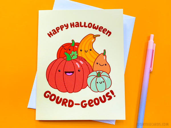Gourd Halloween Card - Happy Halloween Gourd-geous!