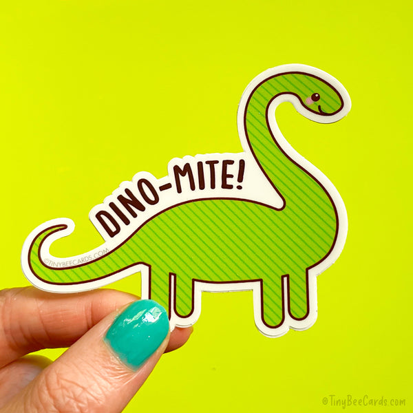 Dinosaur Vinyl Sticker "Dino-mite!"
