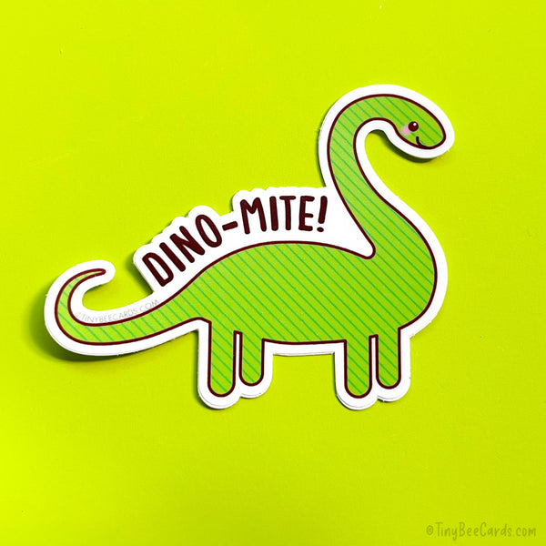 Dinosaur Vinyl Sticker "Dino-mite!"