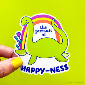 Nessie Cryptid Vinyl Sticker "Pursuit of Happy-Ness"