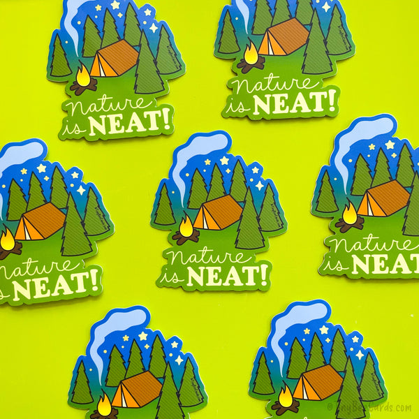 Nature Lover Camping Vinyl Sticker "Nature is Neat!"
