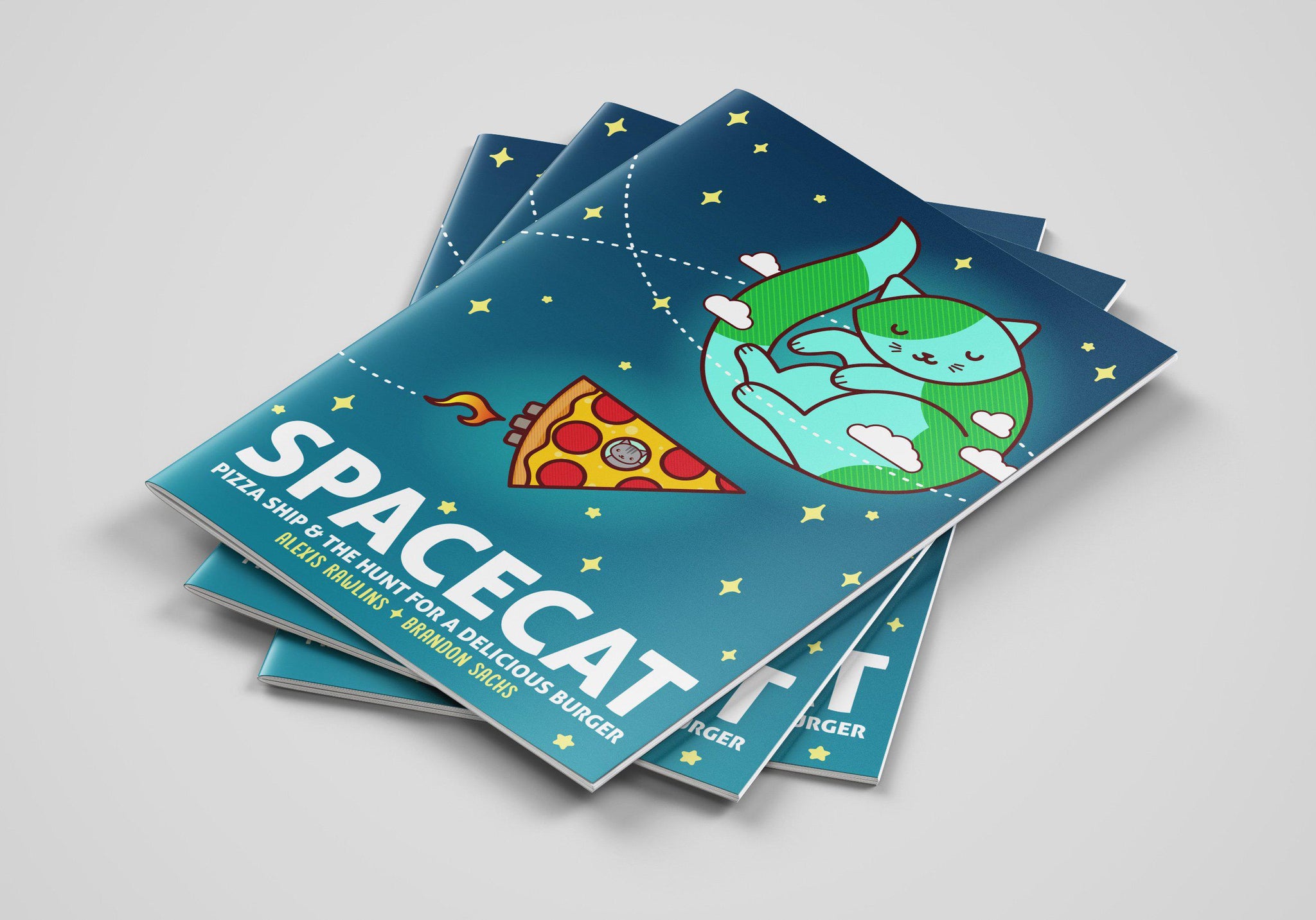 SpaceCat and PizzaShip Comic Book-TinyBeeCards