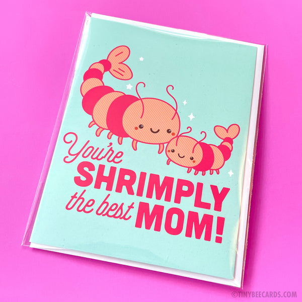 Funny Shrimp Mothers Day Card "You're Shrimply the Best Mom!"