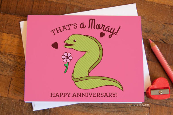 Funny Anniversary Card "That's A Moray, Happy Anniversary!"
