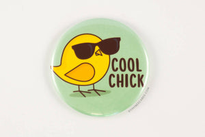 Cool Chick Magnet, Pin, or Pocket Mirror-Button-TinyBeeCards