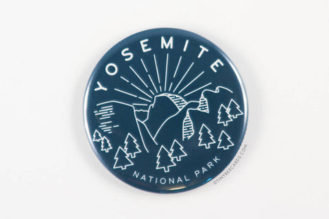 Yosemite National Park Magnet, Pin, or Pocket Mirror-Button-TinyBeeCards