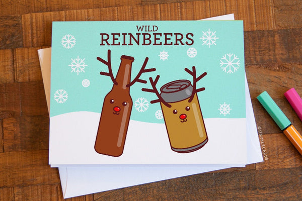Funny Christmas Card "Wild Reinbeers"