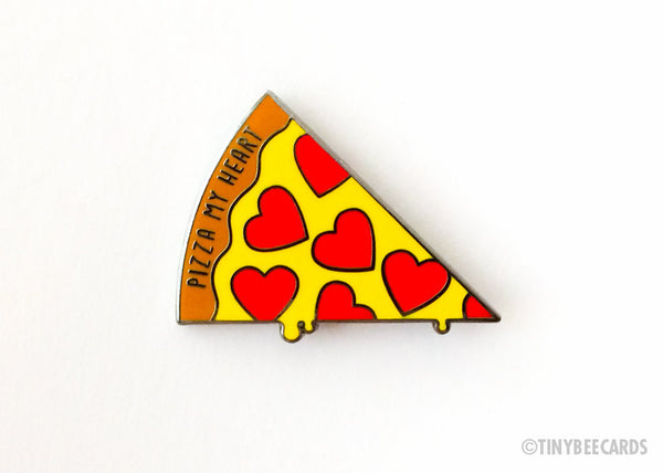 Pizza Hard Enamel Pin "Pizza My Heart"-Enamel Pin-TinyBeeCards