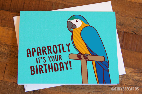 Parrot Birthday Card "AParrotly It's Your Birthday!"