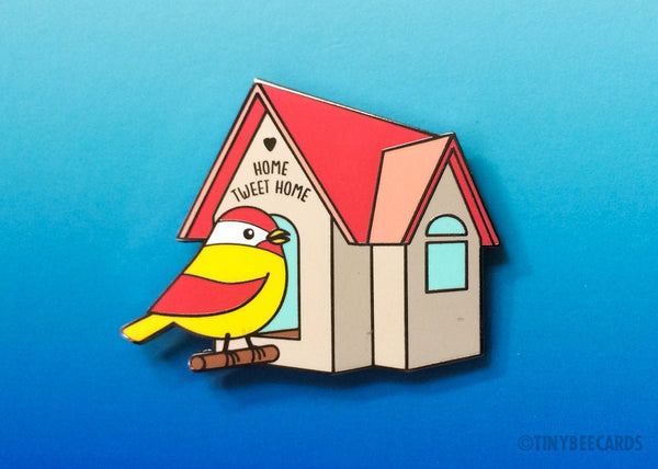 Cute Bird Hard Enamel Pin "Home Tweet Home"