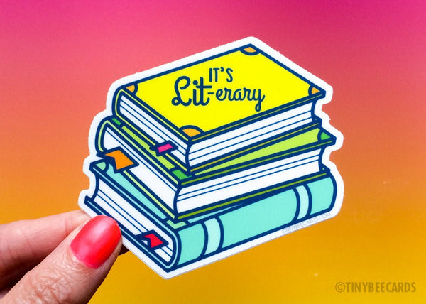Funny Literary Books Vinyl Sticker "It's LIT-erary"