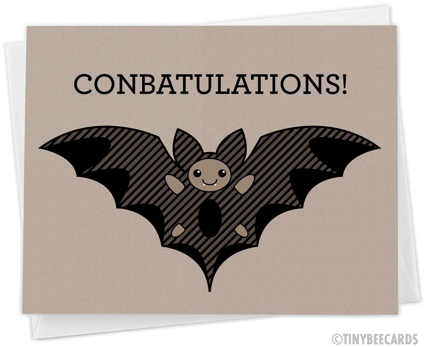 Bat Greeting Card "ConBATulations!"