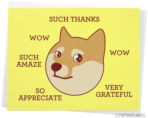 Funny Thank You Card "Such Thanks"