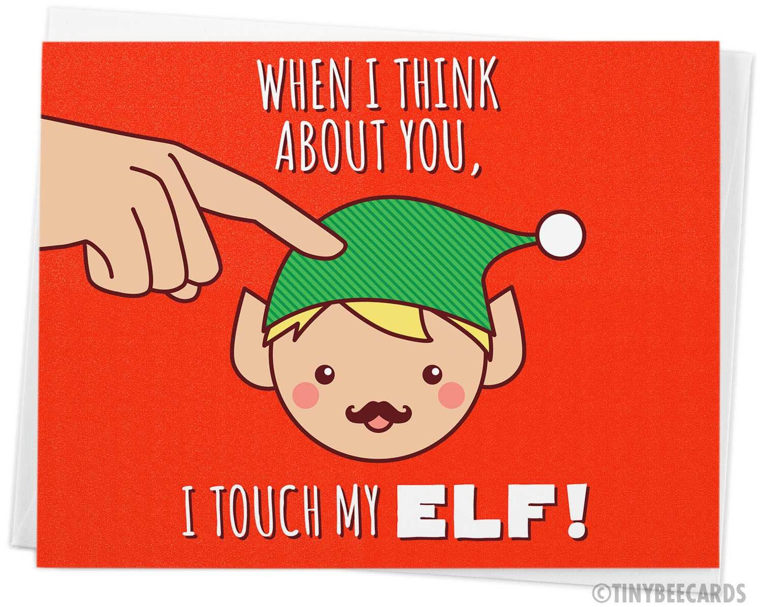 Naughty Christmas Card "Touch My Elf"