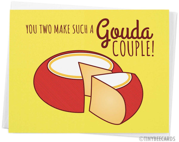 Funny Cheese Wedding Card "Gouda Couple"