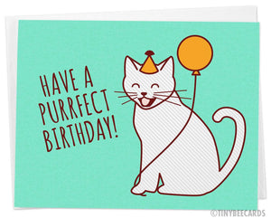 Cute Birthday Card "Purrfect Birthday"