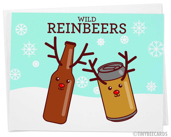 Funny Christmas Card "Wild Reinbeers"