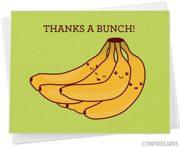 Bananas Thank You Card "Thanks a Bunch!"