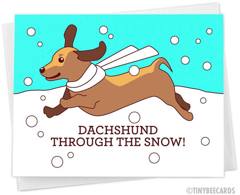 Dachshund Christmas Card "Dachshund through the Snow"
