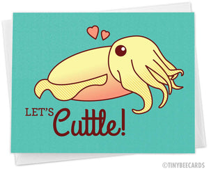 Funny Cuttlefish Love or Anniversary Card "Let's Cuttle!"