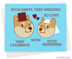 Funny Wedding Card Doge "Such Grats, Very Wedding"