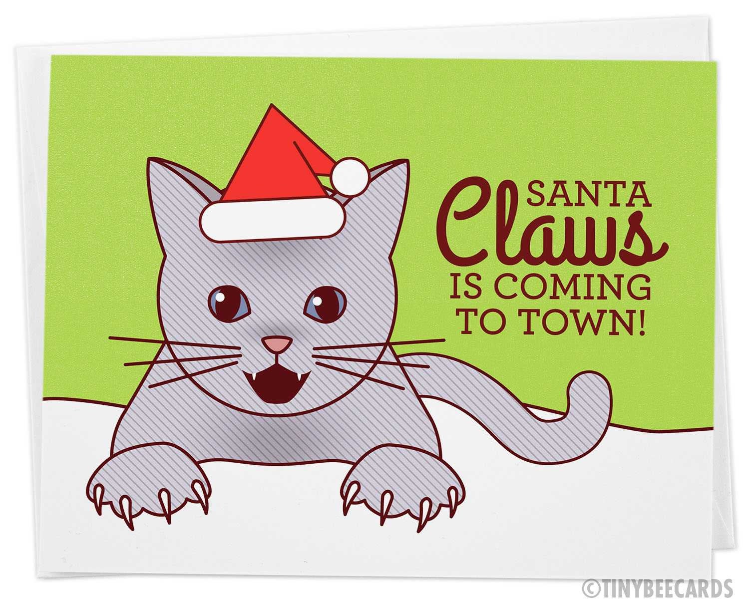 Funny Christmas Card "Santa Claws"