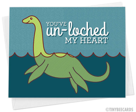 Funny Loch Ness Monster Love Card "You've Un-Loched My Heart"