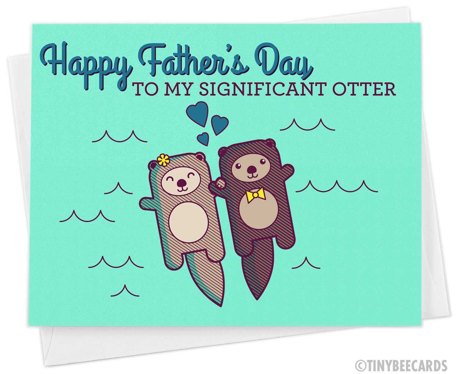 Cute Fathers Day Card for Husband from Wife "Happy Father's Day to my Significant Otter"