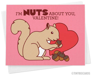 Cute Valentine Card "Nuts About You"