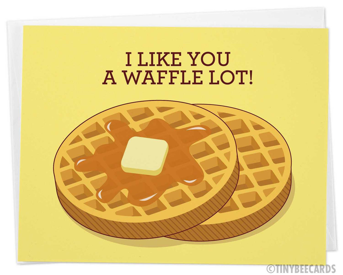 Waffles Love Card "I Like You a Waffle Lot" TinyBeeCards