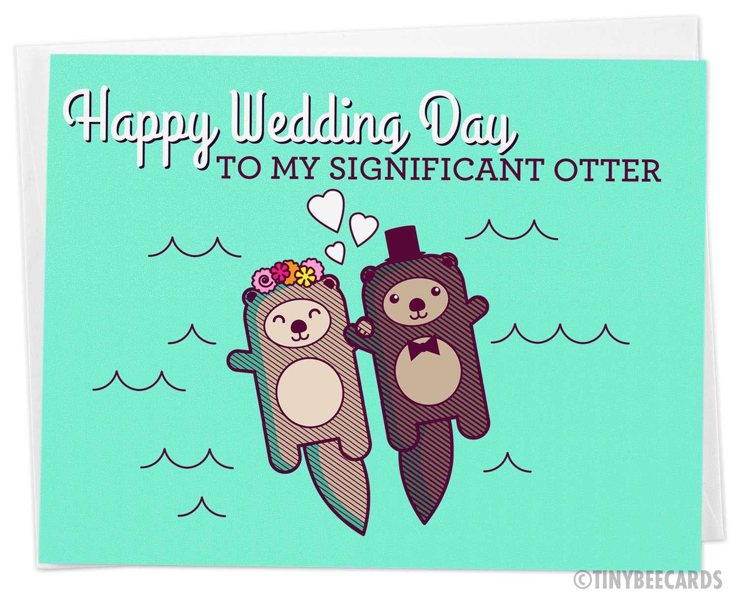 Significant Otter Valentines Day Greeting Card Stock Vector