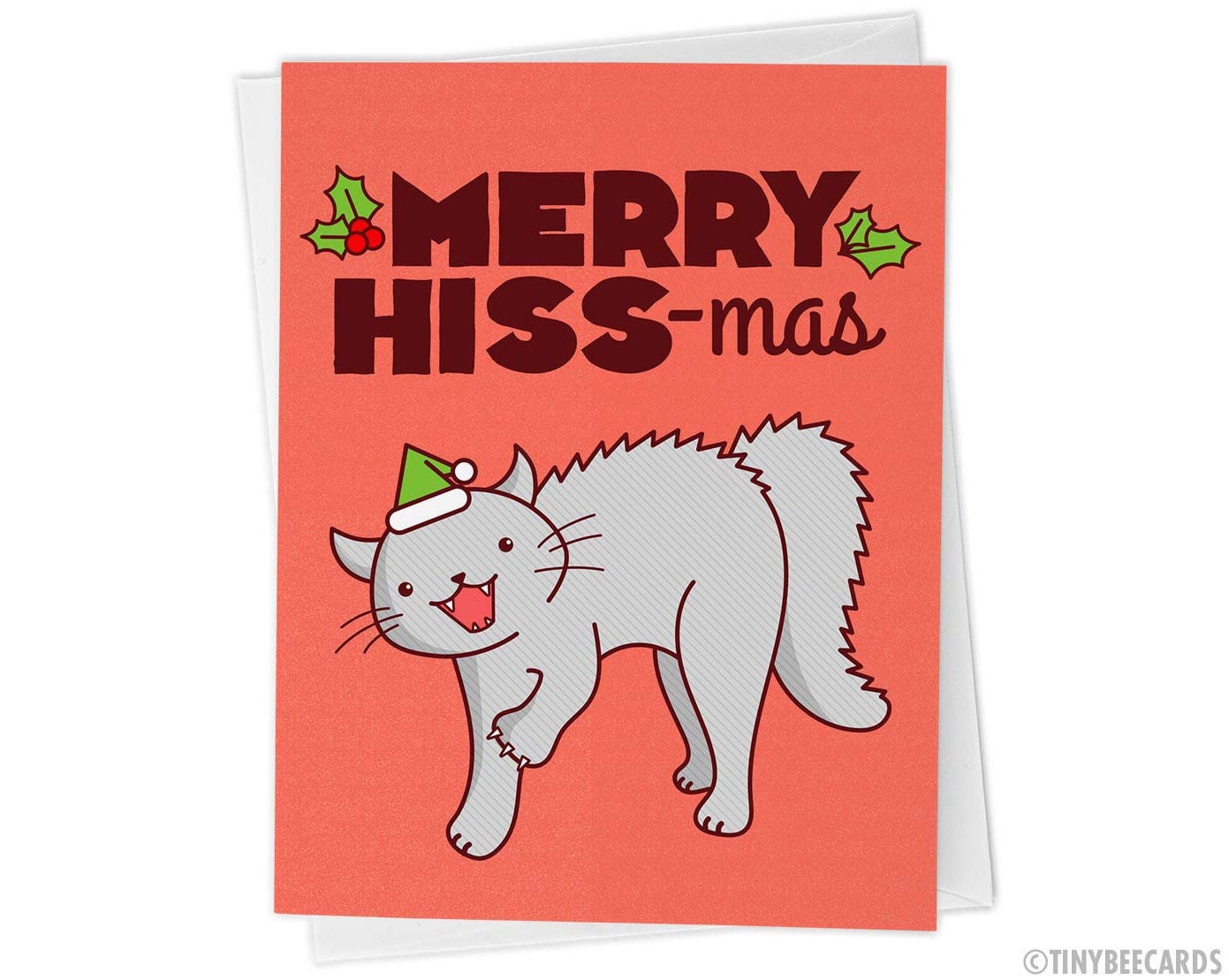 Funny Cat Christmas Card "Merry HISS-mas!"