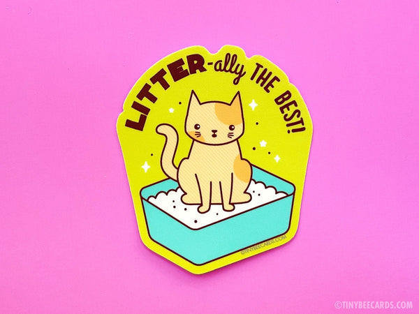 Funny Cat Litter Vinyl Sticker "Litter-ally the Best"