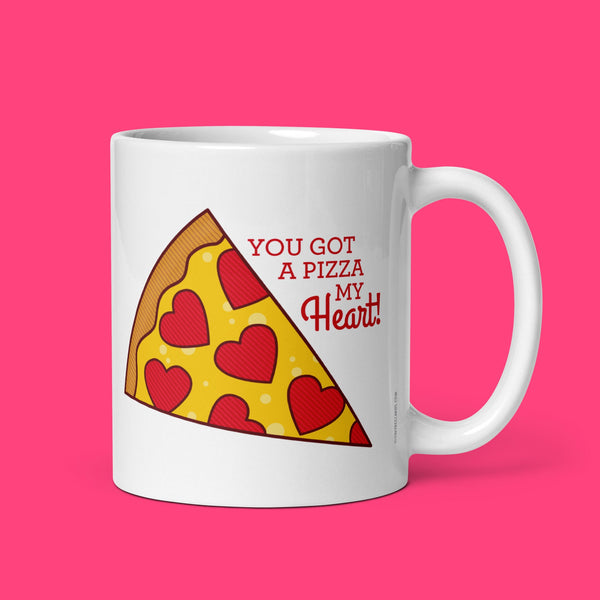 Funny Pizza Mug "Pizza My Heart" - pizza lover gift, pizza mug, typography mugs, mug sayings, valentines gift for boyfriend girlfriend