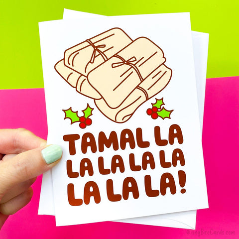 Tamales Christmas Card - Funny Greeting, Tamal Mexican & South American Food