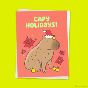 Capybara Christmas Card "Capy Holidays"
