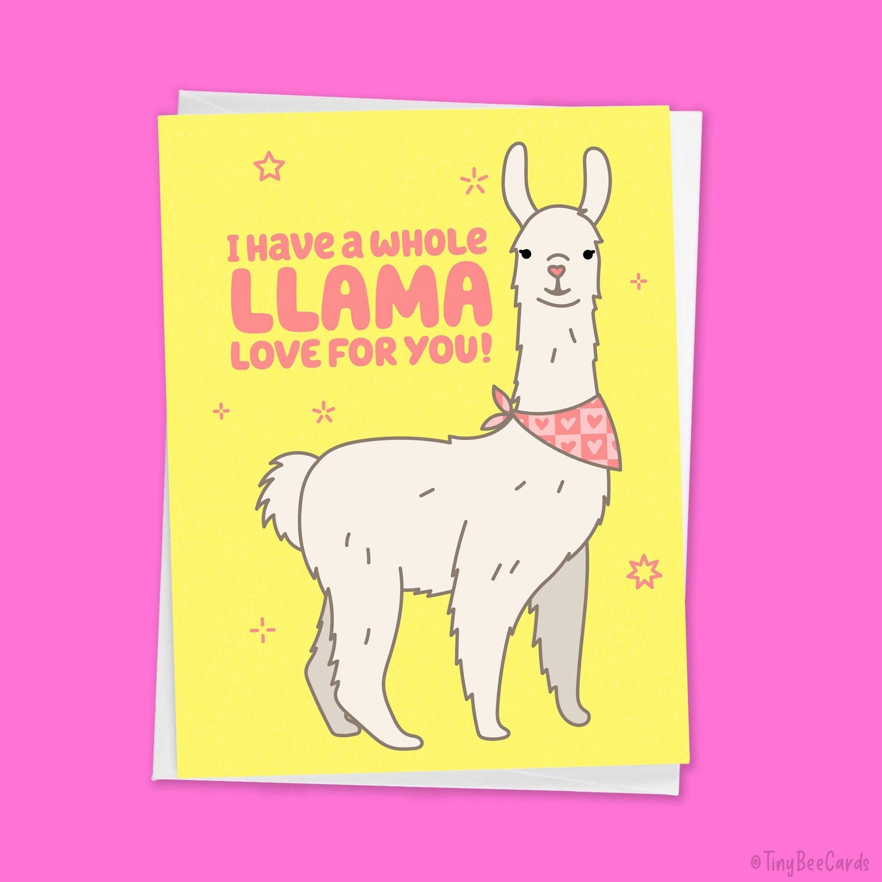 Llama Valentines Day Love Card "Whole Llama Love For You!"