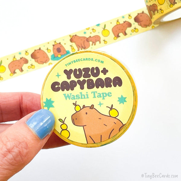 Capybara & Yuzu Washi Tape - Stationary Supply for Journaling, Scrapbooking and Art