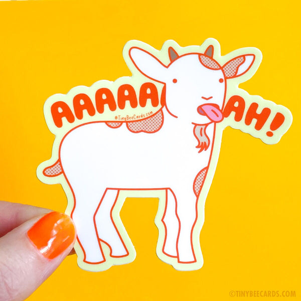 Funny Screaming Goat Vinyl Sticker