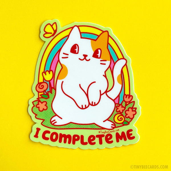 Self Love Cat Vinyl Sticker - I Complete Me