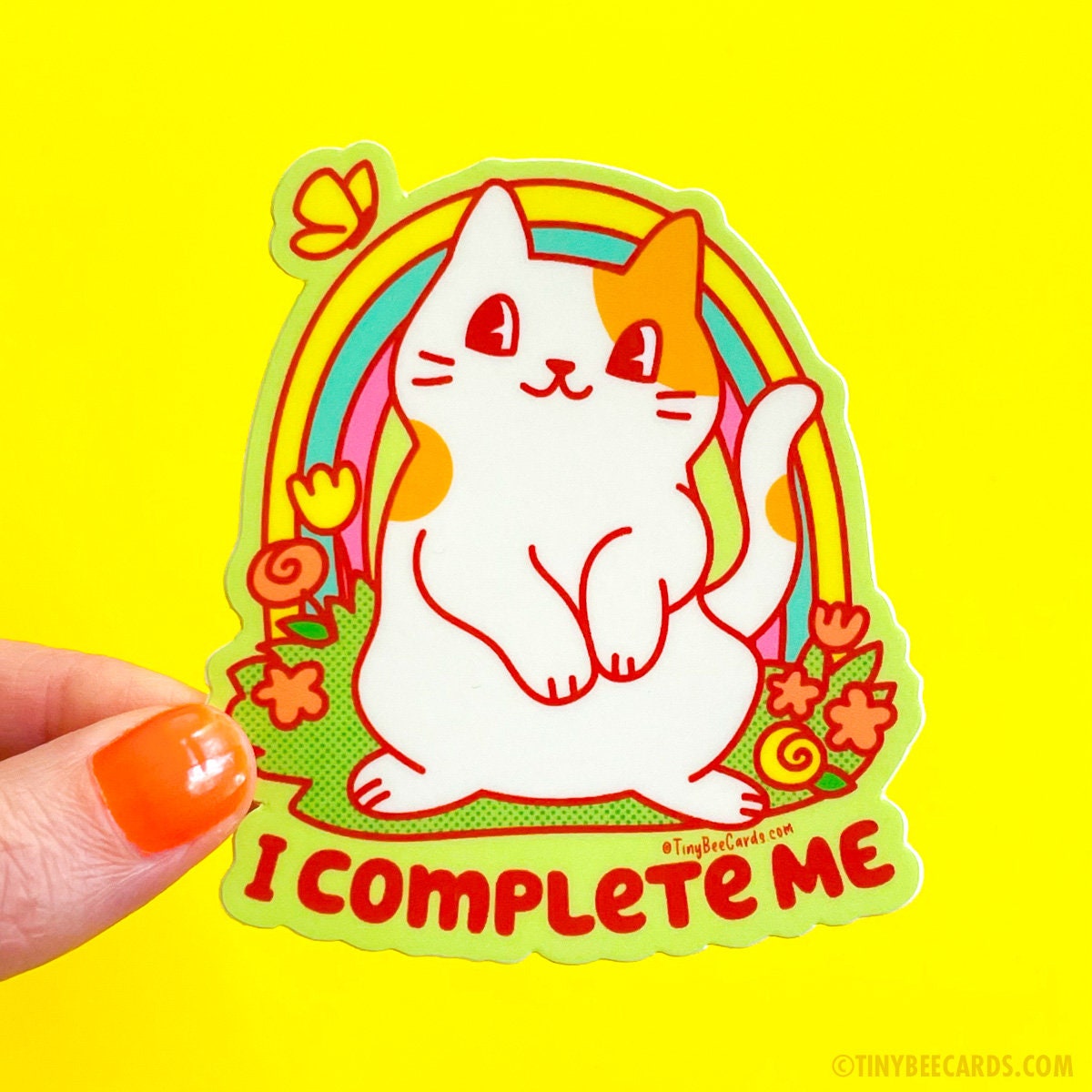 Self Love Cat Vinyl Sticker - I Complete Me