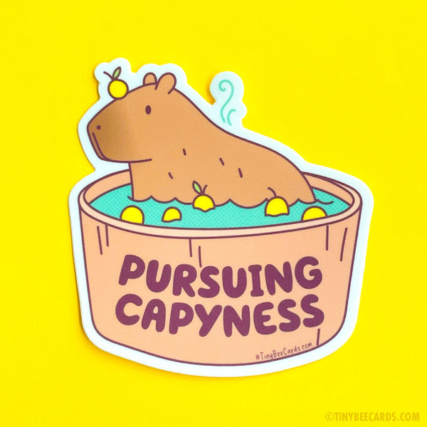 Capybara in Yuzu Spa Vinyl Sticker - Pursuing Capyness