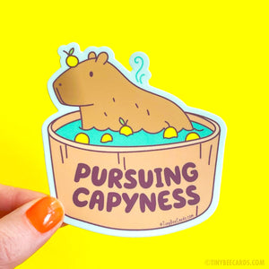 Capybara in Yuzu Spa Vinyl Sticker - Pursuing Capyness