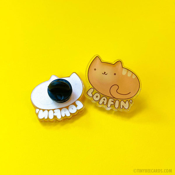 Bread Loaf Cat Acrylic Pin - Loafin'