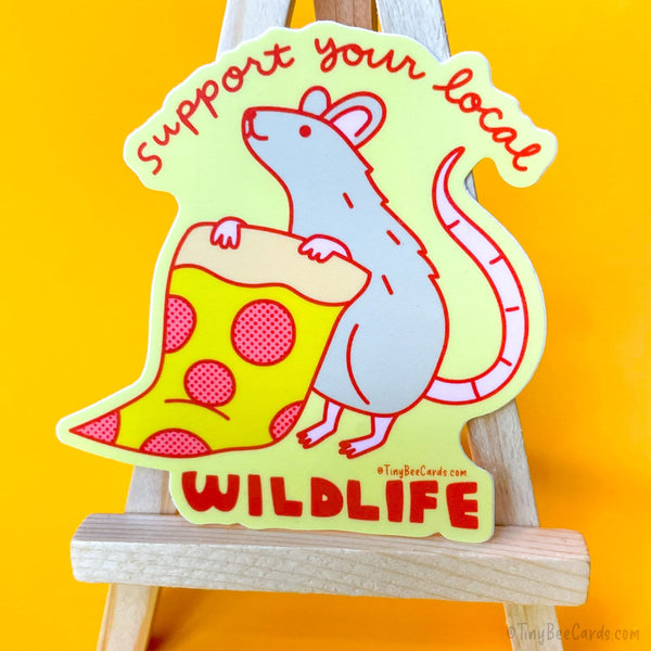 Pizza Rat Vinyl Sticker - Support Your Local Wildlife, Subway Rat weatNew York Decal