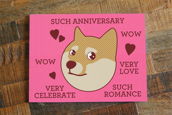 Doge Meme Anniversary Card "Such Anniversary"