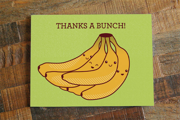 Bananas Thank You Card "Thanks a Bunch!"