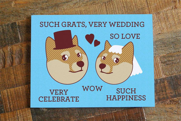 Funny Wedding Card Doge "Such Grats, Very Wedding"