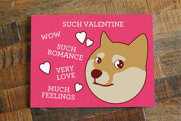 Funny Doge Meme Valentine Card "Such Valentine"